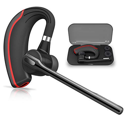 Bluetooth Headset Honshoop Bluetooth 5 0 Noise Reduction Bluetooth Earpiece In Ear Wireless Headphones Mic Earphones Business Workout Driving Blackred Sound That Out