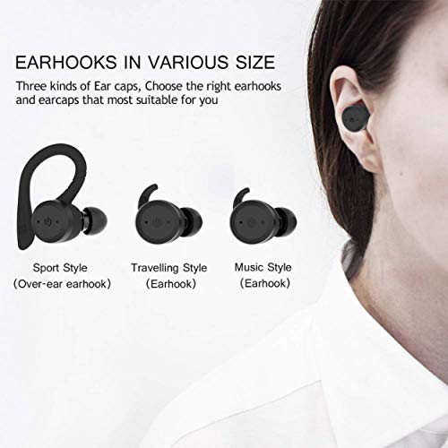 True Wireless Earbuds Bluetooth 5.0 Headphones, Sports in-Ear TWS